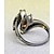זול טבעות-טבעת הטבעת סגנון וינטג&#039; שחור פליז אבן נוצצת עיניים עין הרע נשים בלתי שגרתי עיצוב מיוחד 1 pc 5 6 7 8 9 / בגדי ריקוד נשים / סוליטר