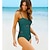cheap One-piece swimsuits-Women&#039;s One Piece Swimsuit Shirred Bodysuit Bathing Suit Solid Colored Swimwear Black and White Green Breathable Quick Dry Lightweight Swimming Surfing Beach Summer Plus Size / Dot