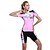 tanie Męskie zestawy odzieżowe-Mysenlan Damskie Krótki rękaw Koszulka z szortami na rower - Różowy Pasek Rower Zestawy odzież Oddychający Szybkie wysychanie Odporność na promieniowanie UV Sport Poliester Elastyna Pasek Kolarstwo
