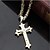 levne Bijoux et colliers et bagues pour hommes-Pendant Necklace Long Necklace For Men&#039;s Party Street Gift Stainless Steel Titanium Steel Long Byzantine Cross Crucifix