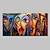 tanie Obrazy z ludźmi-Hang-Malowane obraz olejny Ręcznie malowane - Ludzie Pop art Nowoczesny Zwinięte płótna / Zwijane płótno