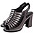 ieftine Sandale de Damă-Pentru femei PU Vară Pantof cu Berete Sandale Toc Îndesat Negru
