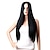 abordables Pelucas para disfraz-La familia Addams peluca sintética peluca parte media peluca larga natural negro #1b pelo sintético ajustable resistente al calor sintético