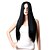 billige Filmkarakter parykker-Gothisk Heks Lang Rett Svart Midtskill Cosplay Halloween Parykk