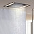 abordables Pommeaux de Douche Effet Pluie-Robinet de douche monté au plafond de la salle de bain, robinet de douche à effet de pluie rectangulaire à haut débit en acier inoxydable 50 x 36 cm, pomme de douche à pression équilibrée dissimulée avec LED