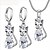 cheap Jewelry Sets-Women&#039;s AAA Cubic Zirconia Pendant Necklace Stylish Cat Ladies Fashion Silver Plated Earrings Jewelry White For Daily Evening Party