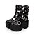 abordables Chaussures de Lolita-Femme Chaussures Gothique Lolita Punk Gothique Hauteur de semelle compensée Chaussures Couleur unie 10 cm Noir PU Déguisement Halloween