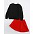 זול סטים-פעוטות בנות סט של בגדים שרוול ארוך אדום שחור טלאים יומי ליציאה רגיל
