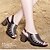 ieftine Sandale de Damă-Pentru femei PU Vară Pantof cu Berete Sandale Toc Îndesat Negru