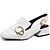 economico Női szandálok-Women&#039;s Sandals Chunky Heel Square Toe Comfort Outdoor Buckle Solid Colored Nappa Leather White Black