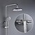 cheap Outdoor Shower Fixtures-Shower System Set - Rainfall Contemporary Chrome Shower System Ceramic Valve Bath Shower Mixer Taps / Brass / Two Handles Three Holes