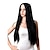 preiswerte Kostümperücke-Die Addams Family Perücke, synthetische Perücke, mittlerer Teil, Perücke, lang, natürlich schwarz, #1b, Kunsthaar, verstellbar, hitzebeständig, synthetisch