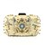 cheap Clutches &amp; Evening Bags-Women&#039;s Crystals / Beading Polyester Evening Bag Floral Print Light Gold