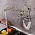 billige Køkkenarmaturer-Køkken Vandhane - To Håndtag To huller Nikkel Børstet Standard Tud / Gryde Opfylder Vægmonteret Moderne Kitchen Taps