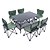 olcso Kempingbútorok-Shamocamel® Kemping összecsukható asztal székekkel Összecsukható Oxford szövet Alumínium ötvözet 6 szék 1 Táblázat mert 6 Halászat Tengerpart Kemping BBQ Ősz Tavasz Fekete