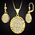 cheap Jewelry Sets-Women&#039;s Hoop Earrings Pendant Necklace Long Totem Series Faith Ladies Simple Fashion African 18K Gold Plated Earrings Jewelry Gold For Holiday Going out