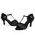 abordables Zapatos de baile latino-Mujer Zapatos de Baile Latino Entrenamiento Básico Tacones Alto Un Color Tacón Cubano Tira en T Negro Dorado Marrón