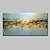 abordables Pinturas de paisajes-Pintura al óleo hecha a mano pintada a mano arte de la pared paisaje del lago de montaña decoración del hogar decoración marco estirado listo para colgar