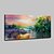 cheap Landscape Paintings-Oil Painting Hand Painted Horizontal Landscape Floral / Botanical Modern Stretched Canvas