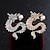 cheap Pins and Brooches-Men&#039;s Cubic Zirconia Freshwater Pearl Brooches Stylish Tennis Chain Dragon Creative Statement Luxury Chinoiserie Brooch Jewelry Gold Silver For Daily Formal