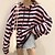 cheap Women&#039;s Hoodies &amp; Sweatshirts-Women&#039;s Cotton Hoodie - Striped