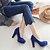 cheap Women&#039;s Heels-Women&#039;s Heels Daily Chunky Heel Round Toe Basic Pump PU Black Blue Beige