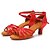 cheap Latin Shoes-Women&#039;s Latin Shoes Satin Sandal / Heel Buckle Cuban Heel Customizable Dance Shoes Red / Performance