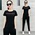 cheap New In-Women&#039;s Tracksuit Pocket Stripes Burgundy White Black Cotton Zumba Yoga Fitness Tee Tshirt Tights Clothing Suit Plus Size Sport Activewear Butt Lift Breathable Sweat wicking Stretchy