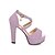 cheap Women&#039;s Sandals-Women&#039;s Sandals Strappy Heels Daily Summer Chunky Heel Peep Toe PU Black Silver Purple