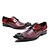 cheap Men&#039;s Oxfords-Men&#039;s Novelty Shoes Nappa Leather Fall Oxfords Striped Wine / Wedding / Party &amp; Evening / Party &amp; Evening
