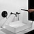 Недорогие Настенный монтаж-смеситель для раковины в ванной комнате - смеситель / настенное крепление окрашенная отделка настенный две ручки три отверстиясмесители для ванны