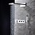 voordelige Inloopkraan douchesysteem-Douchekraan - Hedendaagse Chroom Muurbevestigd Keramische ventiel Bath Shower Mixer Taps / Messing / Vier handgrepen drie gaten