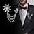 cheap Pins and Brooches-Men&#039;s Cubic Zirconia Brooches Stylish Link / Chain Creative Anchor Statement Fashion British Brooch Jewelry Silver Gold For Party Wedding