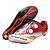 baratos Sapatos de Ciclismo-SIDEBIKE Adulto Sapatilhas de Ciclismo com Travas &amp; Pedal Tênis para Ciclismo Sapatos para Ciclismo Fibra de Carbono Almofadado Ciclismo Verde Vermelho Homens Sapatos para Ciclismo / Malha Respirável