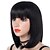 cheap Black &amp; African Wigs-Black Wigs for Women Synthetic Wig Straight Kardashian Bob Wig Medium Length Natural Black #1B Synthetic Hair 12 Inch Women African American Wig with Bangs