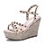 ieftine Sandale de Damă-Pentru femei Sandale Toc Platformă Confortabili Zilnic Nappa Leather Vară Migdală Negru