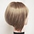 cheap Synthetic Trendy Wigs-Synthetic Wig Straight Straight Bob With Bangs Wig Blonde Short Light Blonde Synthetic Hair 9 inch Women&#039;s With Bangs Blonde
