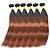 baratos Extensões de Cabelo Ombre-6 pacotes Tecer Cabelo Cabelo Peruviano Liso Seda Extensões de cabelo humano Cabelo Virgem Cabelo Humano Ondulado 8-30 polegada Ruivo Natureza negra Âmbar Sem Cheiros Conjunto de Cabeça Cheia / 10A