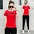 cheap New In-Women&#039;s Tracksuit Pocket Stripes Burgundy White Black Cotton Zumba Yoga Fitness Tee Tshirt Tights Clothing Suit Plus Size Sport Activewear Butt Lift Breathable Sweat wicking Stretchy