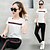 cheap New In-Women&#039;s Tracksuit Pocket Stripes Burgundy White Black Cotton Zumba Yoga Fitness Tee Tshirt Tights Clothing Suit Plus Size Sport Activewear Butt Lift Breathable Sweat wicking Stretchy
