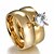 baratos Anéis-Anéis de Casal Clássico Dourado Aço Inoxidável Coroa senhoras Estiloso Simples 2pcs 7 8 9 10 11 / Solitário / Anel de banda