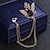 abordables Pin&#039;s et broches-Homme Zircon Broche Tendance Lien / Chaîne Elégant Mode Britanique Broche Bijoux Bleu Noir Pour Mariage Vacances