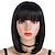 cheap Black &amp; African Wigs-Black Wigs for Women Synthetic Wig Straight Kardashian Bob Wig Medium Length Natural Black #1B Synthetic Hair 12 Inch Women African American Wig with Bangs