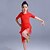 levne Dětské taneční oblečení-Latinské tance Šaty Dívčí Výkon Polyester Třásně / Rozdělení Poloviční rukáv Vysoký Šaty