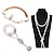 cheap Historical &amp; Vintage Costumes-The Great Gatsby Charleston Vintage 1920s Costume Accessory Sets Flapper Headband Women&#039;s Artistic Style Costume Head Jewelry Pearl Necklace Slave Bracelet Black / Golden / White Vintage Cosplay