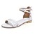 abordables Sandales femme-Femme Chaussures de confort Cuir Nappa Printemps Sandales Talon Plat Dorée / Blanc / Noir