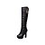 cheap Women&#039;s Boots-Women&#039;s Boots Party Heels Chunky Heel Round Toe Sparkling Glitter PU Knee High Boots Fashion Boots Fall &amp; Winter Black / White / Pink
