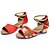 preiswerte Lateinamerikanische Schuhe-Damen Schuhe für den lateinamerikanischen Tanz Sandalen Absätze Starke Ferse Satin Lackleder Farbaufsatz Rot / Leistung / Praxis