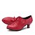 Χαμηλού Κόστους Παπούτσια Χορού-Γυναικεία Μοντέρνα παπούτσια Τακούνια Κουβανικό Τακούνι Φο Δέρμα Μαύρο / Κόκκινο / Ροζ