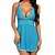 cheap Sexy Lingerie-Women&#039;s Plus Size Suits Chemises &amp; Negligees Jacquard Solid Colored Nylon Strap Mesh Lace Light Blue Black / Cross Back / Spandex / Erotic / Polyester